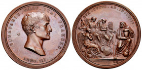 Italy. Napoleon Bonaparte. Medal. 1800 (Anno III). Milano. (Br-77). Ae. Attack on Napoleon. Engraver: Manfredini. 60mm. Gorgeous specimen. Almost MS. ...