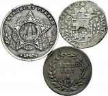Lot of 3 world coins. TO EXAMINE. F/Almost VF. Est...25,00. 

Spanish description: Lote de 3 monedas extranjeras. A EXAMINAR. BC/MBC-. Est...25,00.