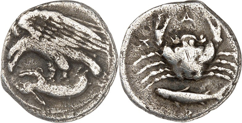 SIZILIEN. 
AKRAGAS (Agrigento). 
Hemidrachme (425/406 v.Chr.) 1,96g. Adler mit...