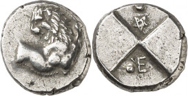 THRAKIEN. 
STÄDTE. 
CHERSONNESOS (Gallipoli). Triobolon (350/330 v.Chr.) 2,41g. Löwenprotomé n.r., Kopf n.l.&nbsp;/ "Schachbrett"-Incusum mit Kugel ...