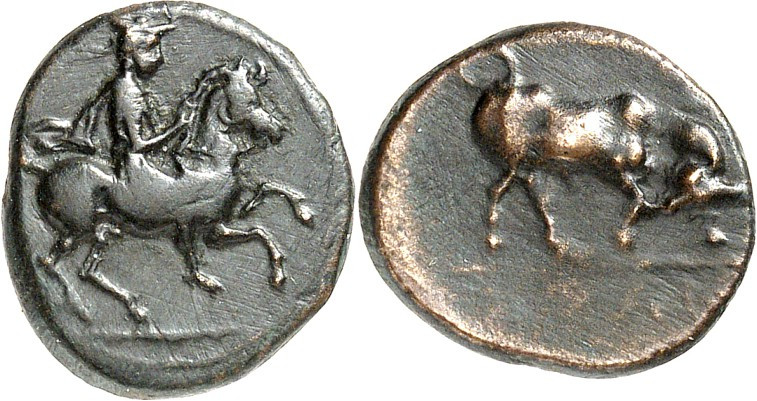 THESSALIEN. 
KRANNON (Palaio Larisa). AE-Dichalkon 16/14mm (400/344 v.Chr.) 2,8...