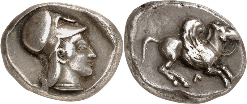 AKARNANIEN. 
STÄDTE. 
LEUKAS (Levkas). Korinthischer Stater (460/450 v.Chr.) 8...