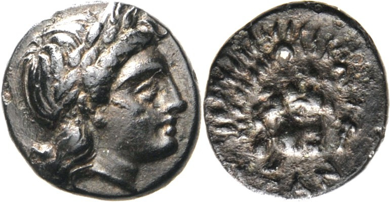 TROAS. 
STÄDTE. 
ANTANDROS. AE-Chalkus 11mm (387/284 v.Chr.) 1,44g. Apollonkop...