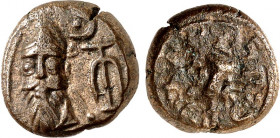 PARTHIEN. 
ELYMAIS. 
Phraates Orodu um 100/120 n.Chr. AE-Drachme 3,49g. Büste in Ornat mit Krone und Taenie von vorn, rechts Tamga mit Mondsichel un...