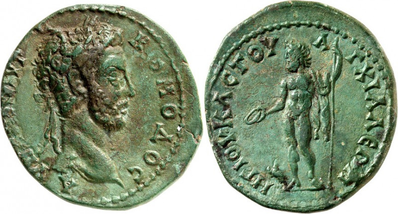 THRAKIEN. 
ANCHIALOS (Pomorije). 
Commodus 177-192. AE-27/29mm 11,96g. Belorbe...