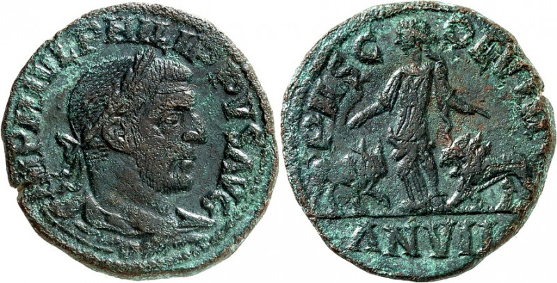 MOESIEN. 
VIMINACIUM (Kostolac). 
Philippus I. Arabs 244-249. AE-Sesterz 28/29...
