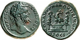 MOESIEN. 
NIKOPOLIS "am Istros" (Stari Nikjup an der Rusica). 
Septimius Severus 193-211. AE-Tetrassarion 27mm (202/205) 13,57g, Provinzlegat Lucius...