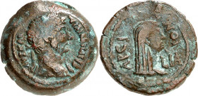 ÄGYPTEN. 
ALEXANDREIA (al-Isqandariyah). 
HADRIANUS mit Arsinoite Nome (Adoptivkaiser) 126-127. AE-Hemiobol 18mm J.11 (126-127) 5,05g. Belorbeerter ...