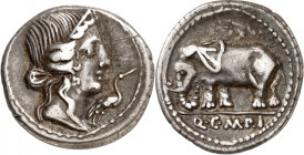 RÖMISCHE REPUBLIK : Silbermünzen. 
Quintus Caecilius Metellus Pius Imperator 81 v. Chr. Denar 3,71g, sullanische Feldmünze in Norditalien. Pietaskopf...