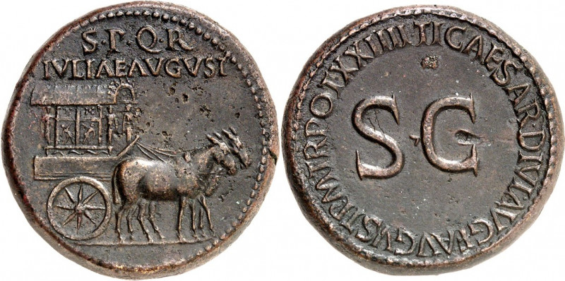 RÖMISCHES KAISERREICH. 
Livia, Mutter des Tiberius 14-29. AE-Sesterz (21/22) 27...