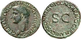 RÖMISCHES KAISERREICH. 
Germanicus, Vater d. Caligula, Bruder d. Claudius 15 v. Chr. -19 n. Chr. AE-As, postum unter Caligula (37/38) 9,82g. Kopf n.l...