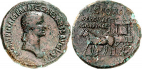 RÖMISCHES KAISERREICH. 
Agrippina senior +33, z.Z. Caligula. AE-Sesterz (37/41) 25,56g. Büste in Palla n.r. AGRIPPINA M F MAT C CAESARIS AVGVSTI / Ca...