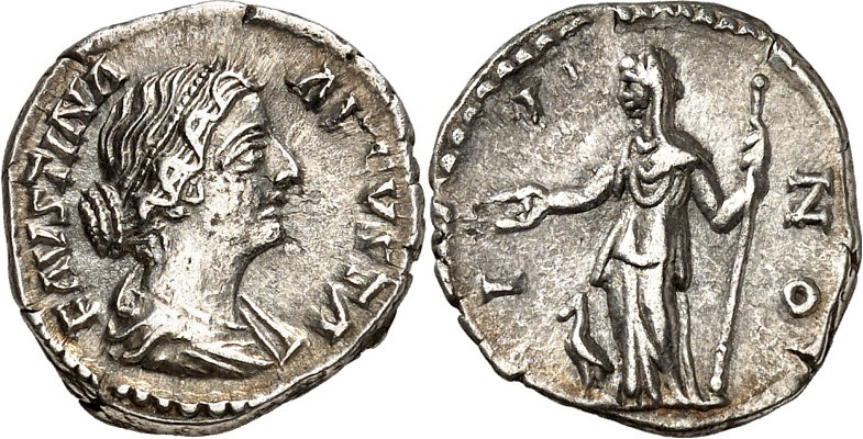 RÖMISCHES KAISERREICH. 
Faustina iunior z.Z. Antoninus Pius 145-161. Denar (156...