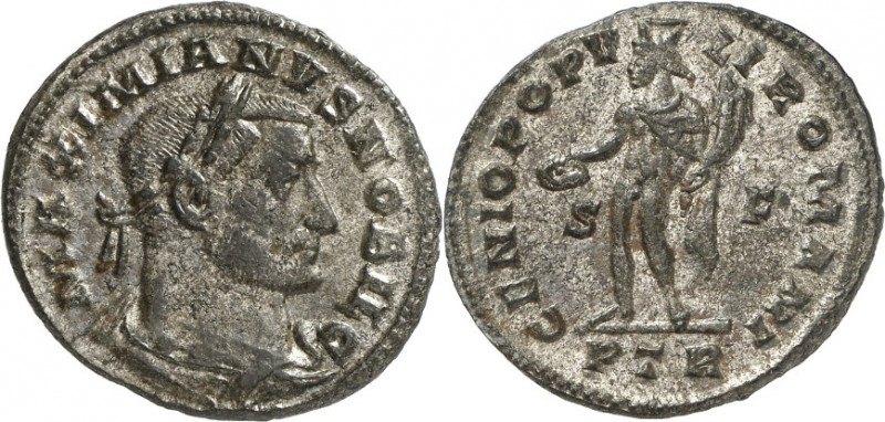 RÖMISCHES KAISERREICH. 
Maximianus II. Galerius Caesar 293-305. Bi-Follis 26/28...