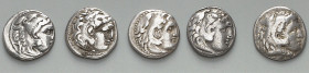 GRIECHEN. 
MAKEDONIEN. 5 Drachmen 4. Jh. v. Chr. Philipp II. (1), Alexander III. (4) (Herakleskopf / Thronender Zeus). . 


meist s-ss