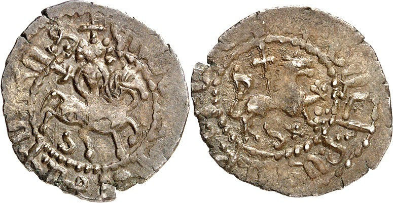 ARMENIEN. 
Levon III. (1301-)1305-1307. Takvorin 2,03g, Sis. Levon reitet mit L...