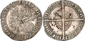 BELGIEN. 
FLANDERN. 
Philippe le hardi 1384-1404. Lion de 2&nbsp;Gros (Dubbele Botdrager) o.J. 3,59g. Löwe hockt mit Wappenmantel am Halsband n.l. /...