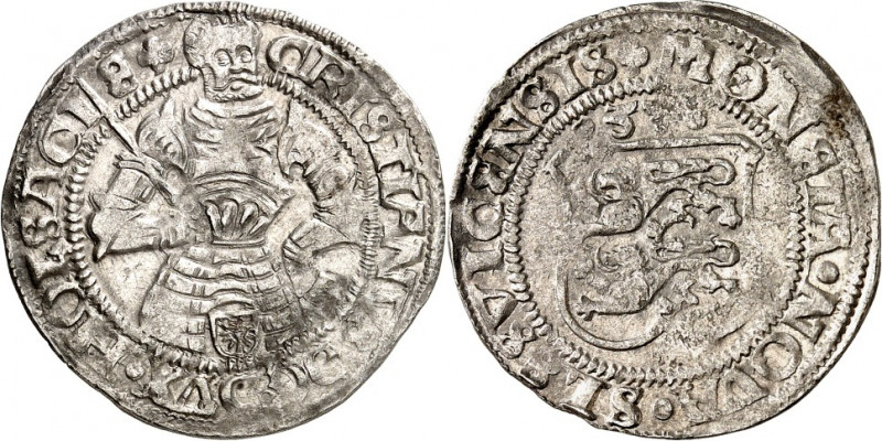 DÄNEMARK. 
KÖNIGREICH. 
Christian III. 1537-1559. 2 Skilling 1537 Gottorp. Hüf...