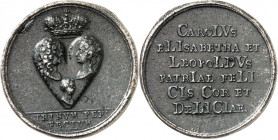 Römisch Deutsches Reich. 
Karl VI. 1711-1740. Medaille 1716 (geg. Anf. 19. Jh.) (v. G.W. Vestner) a. d. Geburt des Erzherzogs LEOPOLD. Gekr. Herz mit...