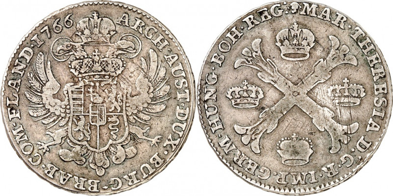 Römisch Deutsches Reich. 
Maria Theresia 1740-1780. Kronentaler 1766 Brüssel. 4...