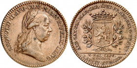 Römisch Deutsches Reich. 
Leopold II. 1790-1792. Medaille 1791 a.d. Huldigung v. Namur. Kopf n.r. /Gekr. Wappen mit Lorbeerzweigen Br. 33 mm. F. Mont...