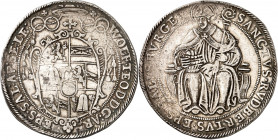 STANDESHERREN-Salzburg, Erzbistum. 
Wolf Dietrich von Raitenau 1587-1612. Taler o.J. Ovales Wappen unter Legatenhut / St. Rupertus. Pr.&nbsp; 826, Dv...
