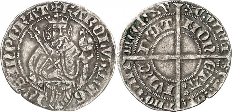 Aachen, Stadt. 
Wilhelm II. v.Jülich (Pfandbesitz) 1361-1396. Turnosgroschen 13...