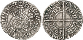 Aachen, Stadt. 
Wilhelm II. v.Jülich (Pfandbesitz) 1361-1396. Turnosgroschen 1375 sog. "Jungheitsgroschen" 2,24g. +KAROLVS++MAG-NVS++ INPERAT Hüftbil...