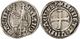 Aachen, Stadt. 
z.Z. Reinald I. von Jülich (Pfandbesitz) 1402-1423. 1/4&nbsp;Groschen o.J. (1410/1430) 0,48g. Marienmünster über Adlerschild / Fußkre...