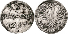 Aachen, Stadt. 
z.Z. Ferdinand II. 1619-1637. Ratszeichen 1625 *REGALIS.SEDIS.,VRBIS.AQVEN , Stadtadler// * P * /PRAESENS / .1625./*. Krumb.&nbsp; 20...