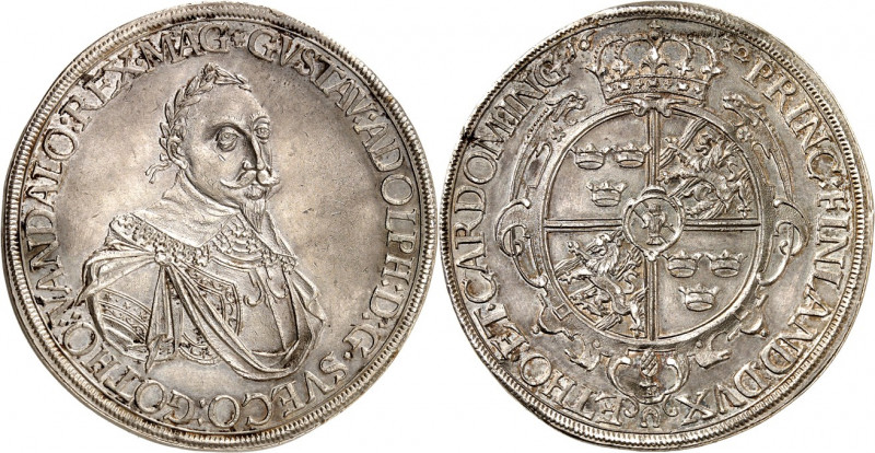 Augsburg, Stadt. 
unter schwedischer Besatzung 1632-1634. Reichstaler 1632 Brus...