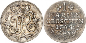 Brandenburg/-Preussen. 
Friedrich II. der Grosse 1740-1786. 1&nbsp;Mariengroschen 1764 F, Magdeburg. Gekr. Monogramm in Verzierung /Wert und Jahr. Ol...