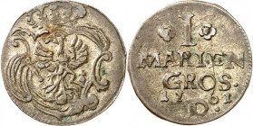 Brandenburg/-Preussen. 
Friedrich II. der Grosse 1740-1786. I Mariengroschen 1761 D, Aurich, Kriegsprägung. Gekr. Adlerschild in Kartusche&nbsp;/ 5&n...