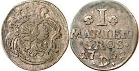 Brandenburg/-Preussen. 
Friedrich II. der Grosse 1740-1786. I Mariengroschen 1761 D, Aurich, Kriegsprägung. Gekr. Adlerschild in Kartusche&nbsp;/ 5&n...