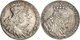 Brandenburg/-Preussen. 
Friedrich II. der Grosse 1740-1786. 18-Gröscher (Tympf) 1754, 1756 (geprägt zwischen 1756 und 1762), sächsisch-polnischer Typ...