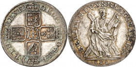 Braunschweig/-Calenberg-Hannover. 
Georg I. (1698-)1714-1727. 1/3 Taler 1727 HCB Clausthal, Ausbeute der Grube St. Andreas. Vier gekr. Wappen ins Kre...