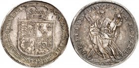 Braunschweig/-Calenberg-Hannover. 
Georg II. 1727-1760. Reichstaler 1749 Clausthal, Ausbeute der Grube St. Andreas. Gekr. Wappen / Hl. Andreas. W.&nb...