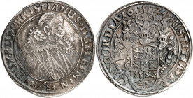 Braunschweig/-Lüneburg-Celle. 
Christian, Bischof von Minden 1611-1633. Reichstaler 1624 o H Zainhaken S+, Clausthal. Geharn. Brb. mit grossem Kragen...