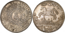 Braunschweig/-Lüneburg-Celle. 
Christian Ludwig 1648-1665. Löser zu 3 Talern 1664 Clausthal, Ausbeute. Gekröntes Monogramm CL im Kreis von 14 Wappen ...