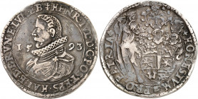 Braunschweig/-Wolfenbüttel. 
Heinrich Julius 1589-1613. Reichstaler 1593 Goslar. Brb. n. l. / Wilder Mann neben 3-fach behelmtem Wappen. W.&nbsp; 634...