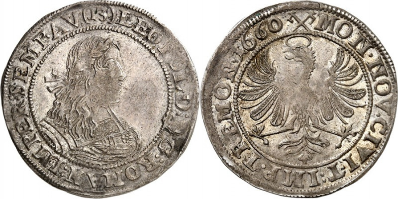 Dortmund, Stadt. 
z.Z. Leopold I. 1658-1705. 1/13 Taler (4 Stüber) 1660 Belorb....