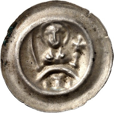 Halberstadt, Bistum. 
Friedrich II. von Kirchberg 1209-1236. Brakteat (Hälbling...