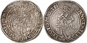 Halberstadt, Bistum. 
Albrecht von Brandenburg 1513-1545. 1/2 Taler 1536 Wappen/ St. Stefan steht n. halblinks. Schulten 1038, BBB&nbsp; 40.29 (diese...