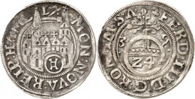 Hameln. 
1/24&nbsp;Reichstaler 1639 Münster St. Bonifacii mit Mühlstein und Mühleisen / Reichsapfel mit Wert Z4. Kalv./Schrock&nbsp; 213. R. 


ss...