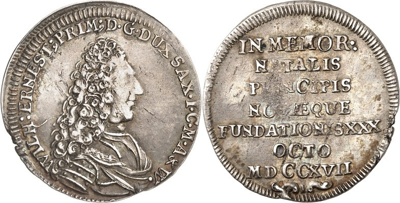 Sachsen/-Neu-Weimar. 
Wilhelm Ernst 1683-1728. Groschen 1717 a.&nbsp;s. Geburts...