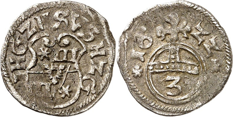 Schleswig/-Holstein-Schauenburg. 
Justus Hermann 1622-1635. 3 Pfennig 1622 Ohle...