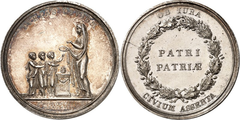 EUROPA. 
DÄNEMARK. 
Christian VII. 1766-1808. Medaille 1776 (v. D.J. Adzer) a....