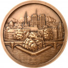 EUROPA. 
FRANKREICH - STÄDTE. 
PARIS. Medaille 1927 (gepr. 1987) (v. P. Turin, b. Monnaie de Paris) LA CIT\'c9. Die Stadt Paris / 2 Z. vertieft T.I....