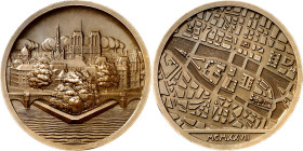 EUROPA. 
FRANKREICH - STÄDTE. 
PARIS. Medaille 1927 (v. P. Turin) LA CITÉ. Die Stadt Paris. Ansicht der Ile de la Cité mit Pont Neuf u. Kathedrale N...