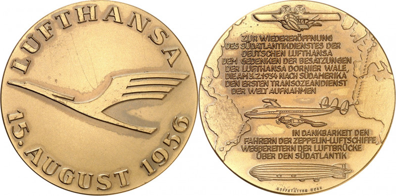 GESCHICHTE u. VERKEHRSWESEN. 
LUFTFAHRT. 
FLUGZEUGE. Medaille 1956 (v. Hoffstä...